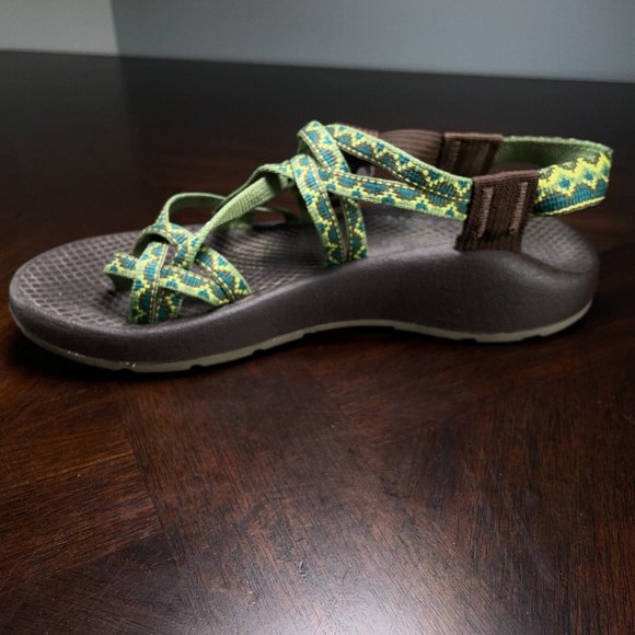 Chacos ZX/2 Classic Brown Blue Green Strappy Water Sport Sandals Womens Size 6 - Picture 4 of 10